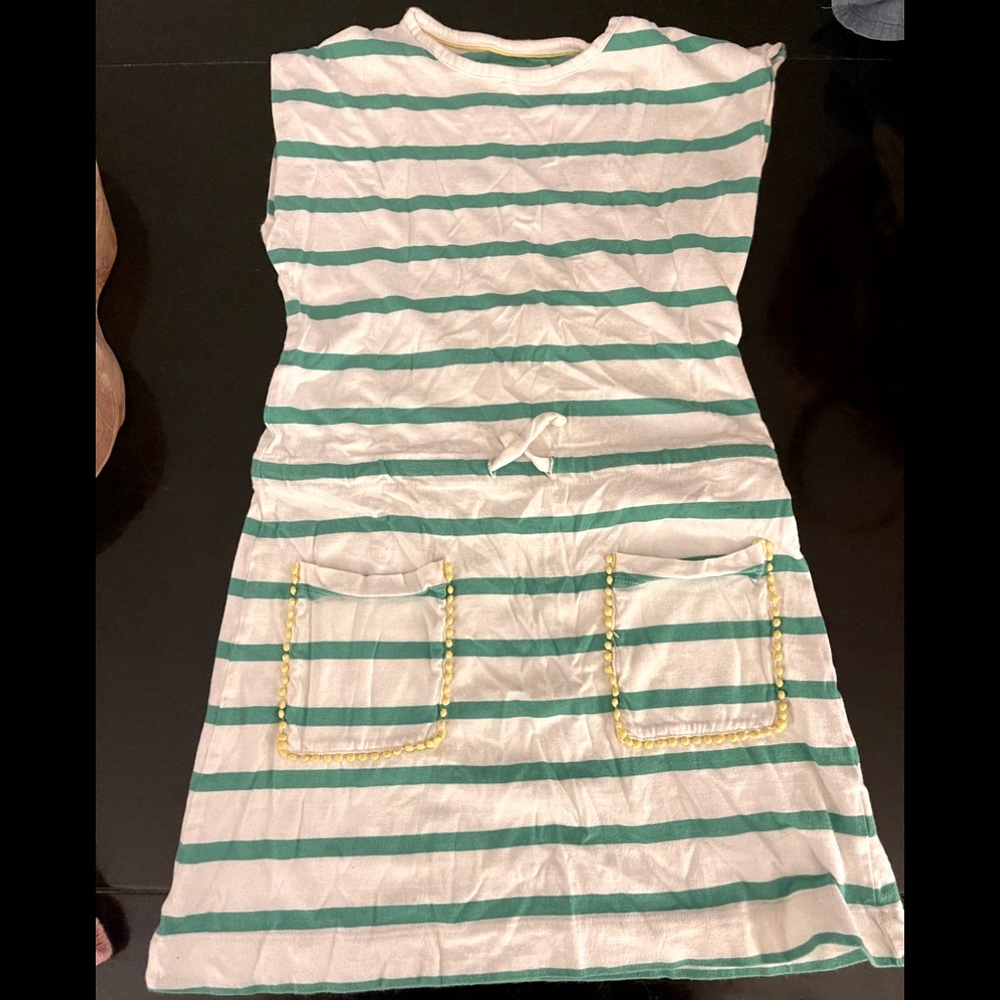 Cotton dress with drawstring waste